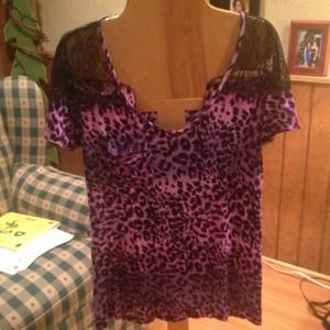 Pink and purple cheetah print shirt