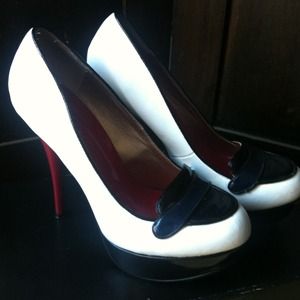 Color block heels Red, Blue, black & white