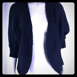 AGB NEW Blck Knit Open frnt Ribbed Sweater Cardign