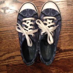Blue coach tennis shoes