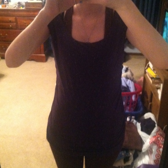 Plum colored top with a key hole in the back