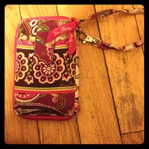 Vera Bradley wallet with cell phone pouch on back