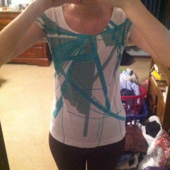 Calvin Klein green and white top
