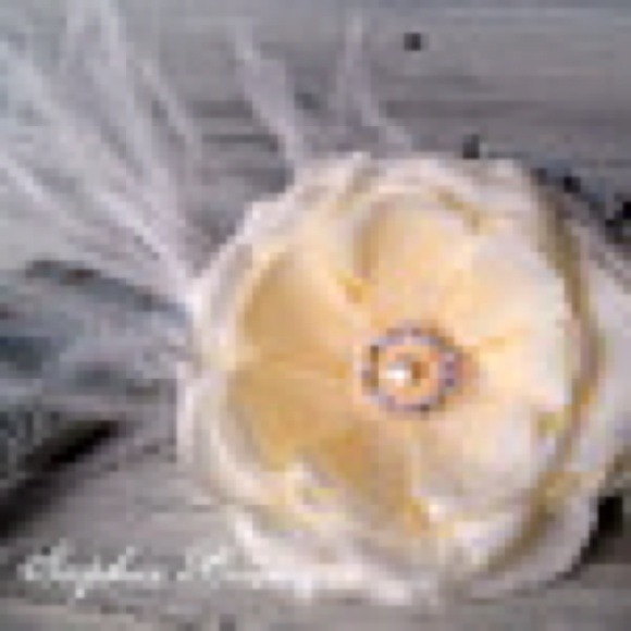White floral hair fascinator.