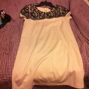 H&M peach dress with black lace on top!!!