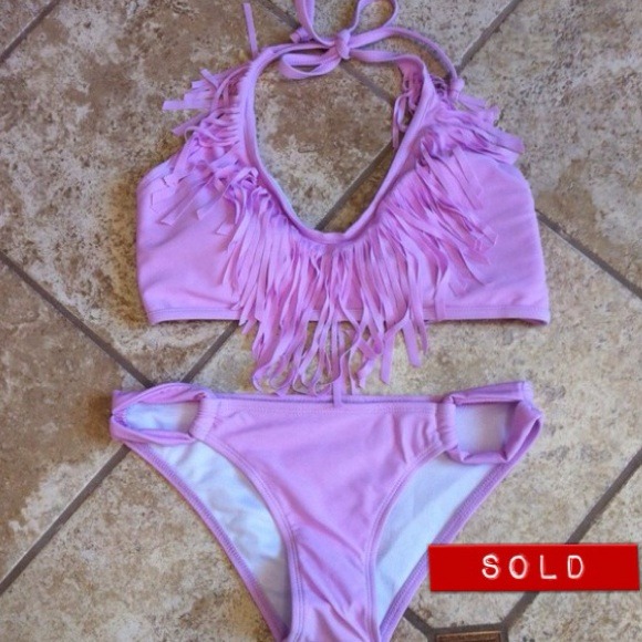 SOLD NWOT Lilac Fringe Bikini Set