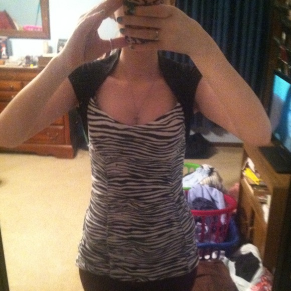 Black and white zebra print top