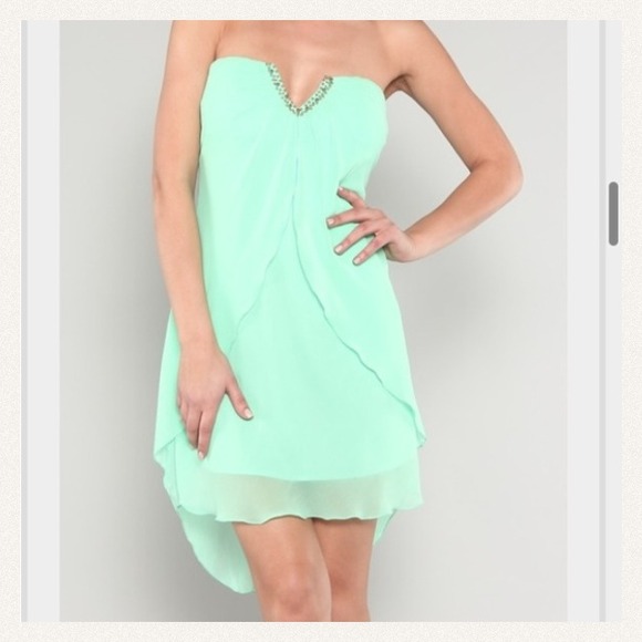Wanted!! Mint chiffon dress short high low