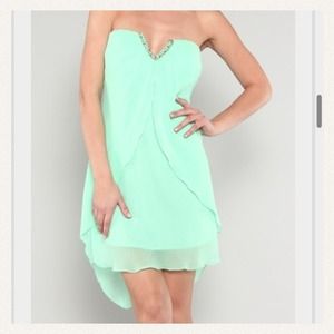 Wanted!! Mint chiffon dress short high low