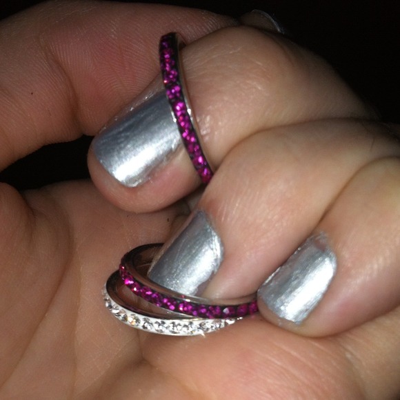 Genuine Crystal, Stackable Rings - Picture 3 of 4