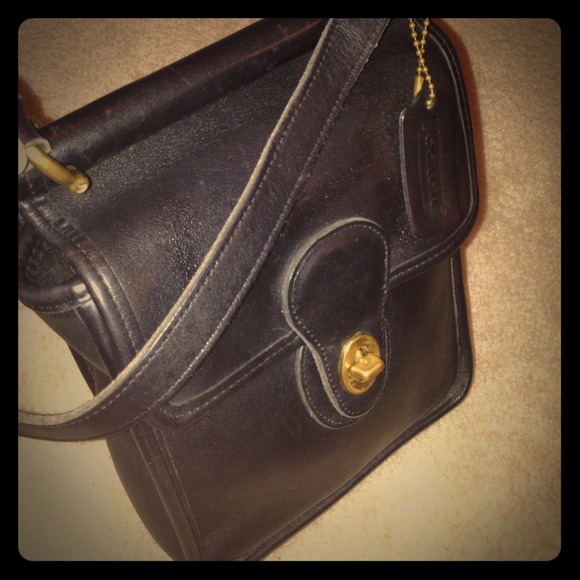 REDUCED! Vintage Coach Genuine Black Leather