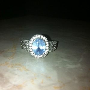 Sterling silver 925, blue topez vintage ring