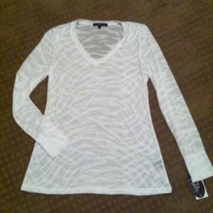 White burnout Zebra l/s tee