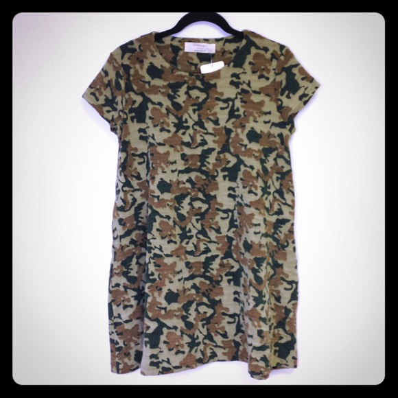 Zara Army Camoflauge sweater dress