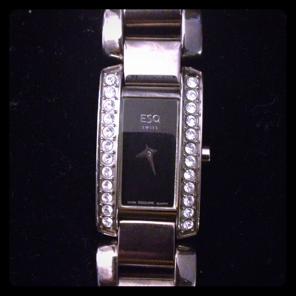 ESQ Swiss venture diamond accent bezel watch