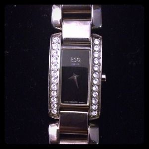 ESQ Swiss venture diamond accent bezel watch
