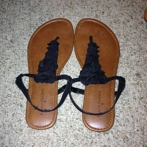 Bundled! black/brown flip flops & shorts