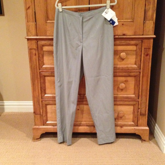 Gray front button slacks - Picture 1 of 2