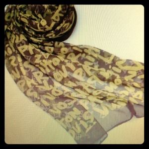 LV silk graffiti scarf shawl wrap