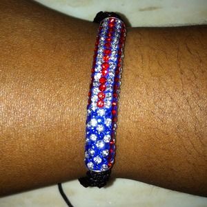 💥HANDMADE AMERICAN FLAG SHAMBALLA BRACELET💥