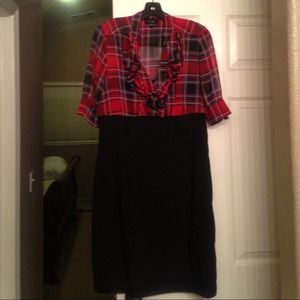 Scottish printed dress with spandex bottom