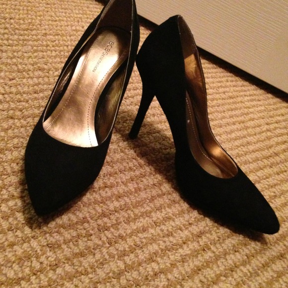 BCBG Generation black suede heels. Size 9.5