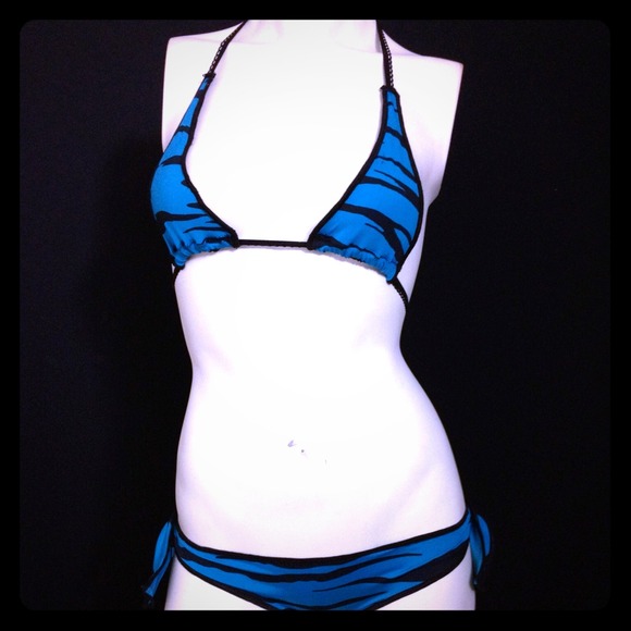 Bikini Swimsuit Exotic 2pc Tiger Stripe S/M