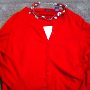✨✨RESERVED✨✨✨Red long sleeve button up sweater.