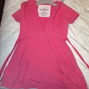 Pink Hollister low cut top with a hood