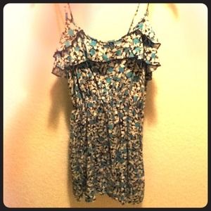 Ruffled spaghetti strapped floral print dress