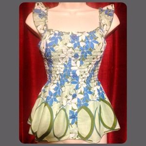 Floral Peplum Top, Size S