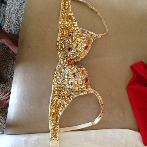 Sequin and jewel bra