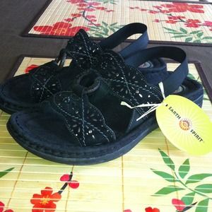 Leather sling back sandals