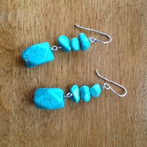 Turquoise dangle earrings.