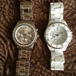 RESERVED! White/silver diamond fashion watches.