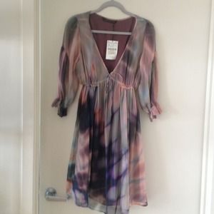 Zara tie dye 100% silk dress