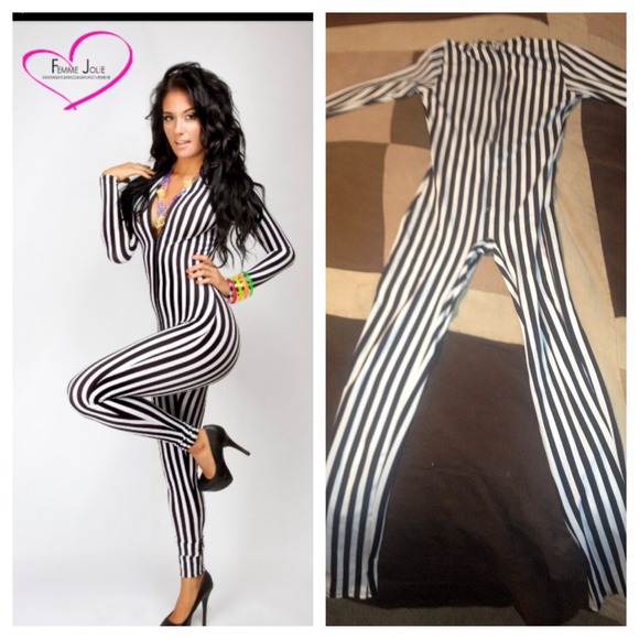 Striped catsuit