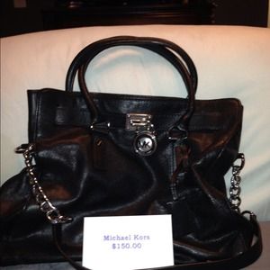 Handbag black with silver