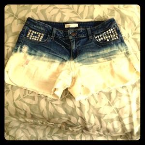 Ombré denim shorts