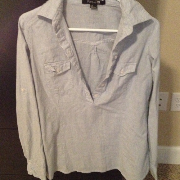 Blue and white striped shirt