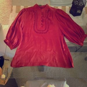 ABS Burnt Orange Silk Blouse