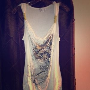 Cream and gold with black and gold flower. Pretty