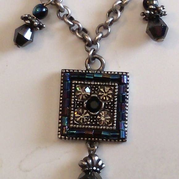 Sparkle!  Mosaic stone & gem necklace earring set