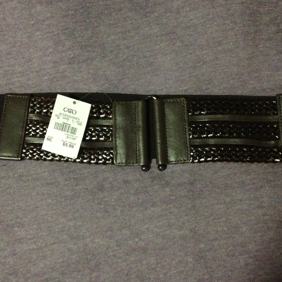 Sold in bundle Dark brown leather and elastic belt - Picture 1 of 1