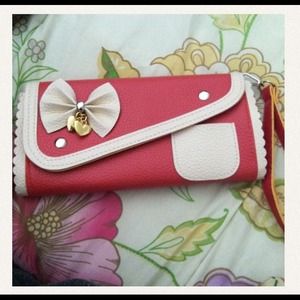 Pink and orange wallet bundle with dress