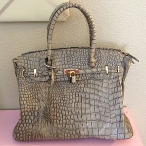 Faux leather handbag (style similar to Birkin bag)