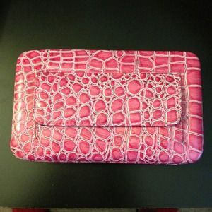 Charming Charlie's Pink faux leather clutch