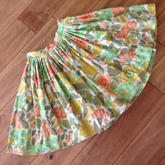 Vintage Pastel Floral High Waisted Hippie Skirt - Picture 2 of 4