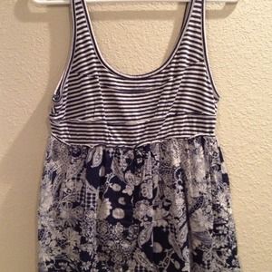 Cute blue and white design tank top