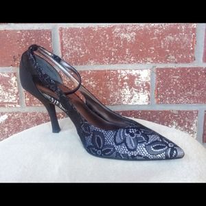 Black Lace Heels & sweater